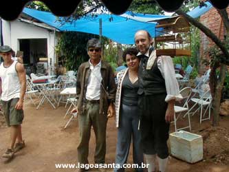 Intervalo das gravações:Diretor Renato,Rosangela Albano e o ator Chico Aníbal.